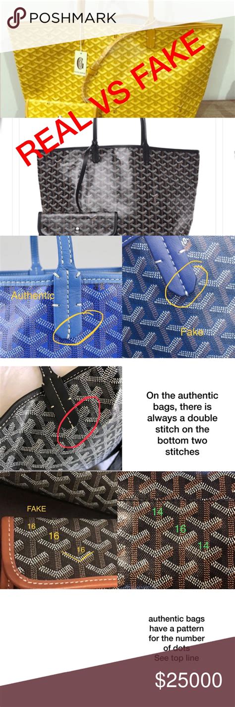 real goyard vs fake|goyard tote bag authentication.